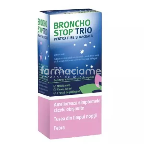 Bronchostop Trio pentru tuse şi răceală soluție orală, 120 ml, Kwizda Pharma