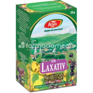 Ceai Laxativ D76, previne si combate constipatia, 50g, Fares