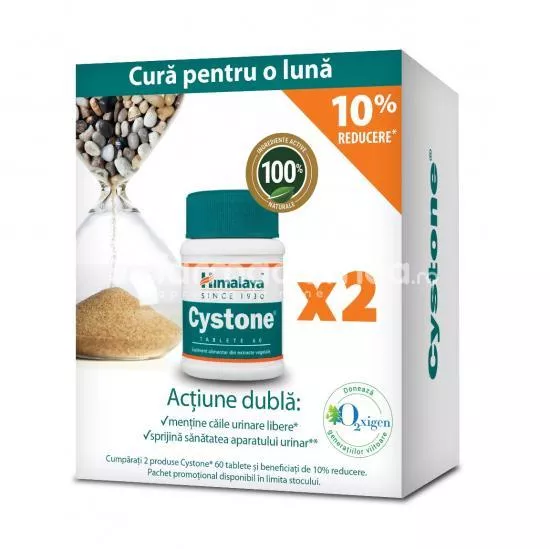 Cystone Pachet 60 + 60 tablete, 10% reducere, Himalaya, [],farmaciamea.ro