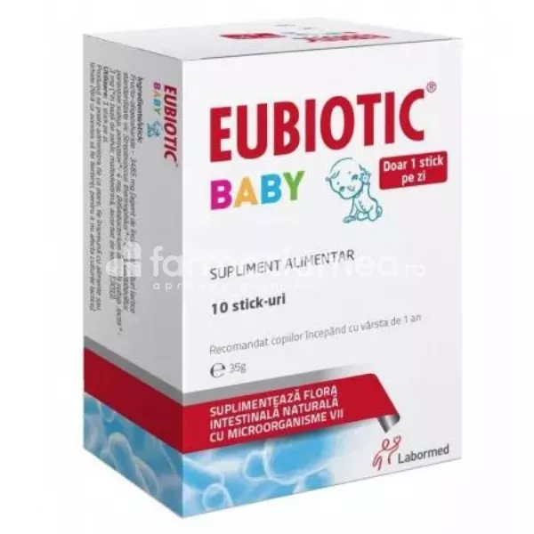 Eubiotic Baby Stick-uri, 10 stick-uri Labormed