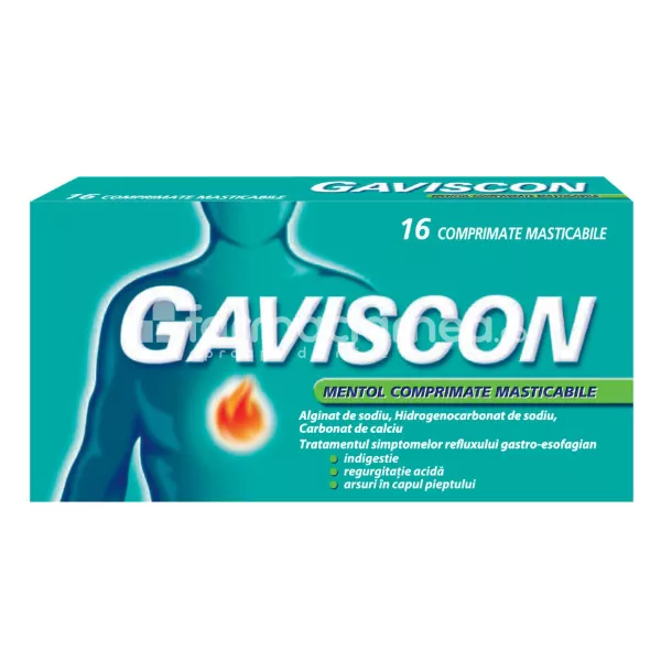 Gaviscon mentol, 16 comprimate masticabile Reckitt Benckiser