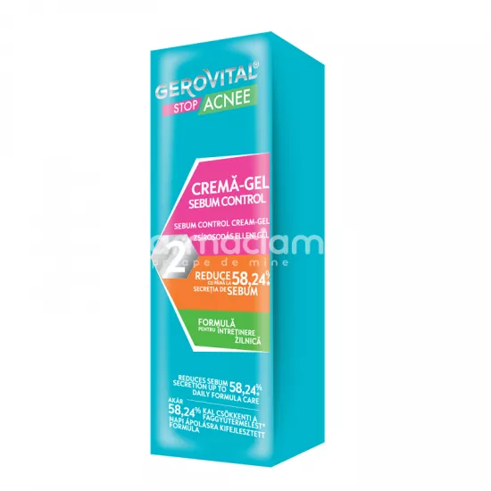 Gerovital Stop Acnee Crema gel sebum control, 50 ml, [],farmaciamea.ro