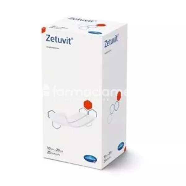 Zetuvit Comprese Sterile 10 x 20cm, 25 bucati sterile, ambalate individual Hartmann