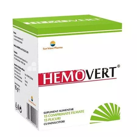 Hemovert, 15 comprimate + 15 plicuri, Sun Wave Pharma