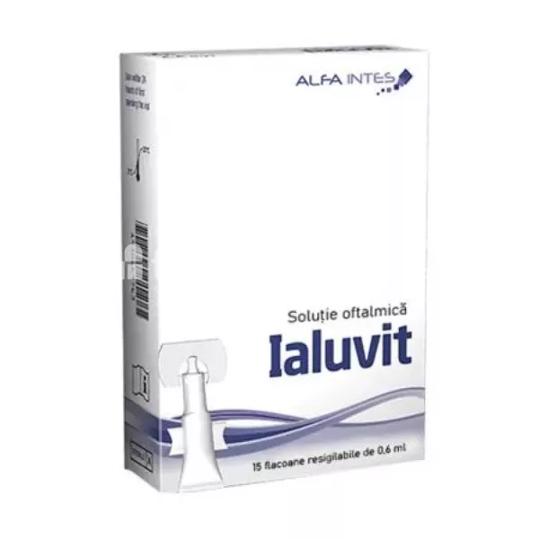 Ialuvit Solutie oftalmica, 15 flacoane resigilabile de 0,6ml Alfa Intes