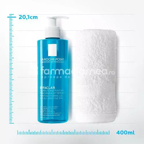 LA ROCHE POSAY Effaclar gel spumant purificator, piele grasa, 400ml