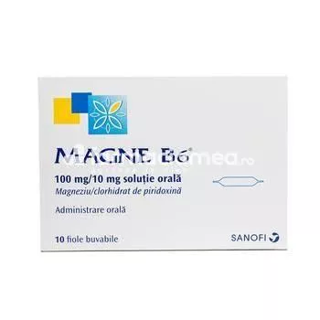 Magne B6 solutie orala, indicat in deficit de magneziu, 10fiole buvabile, Opella