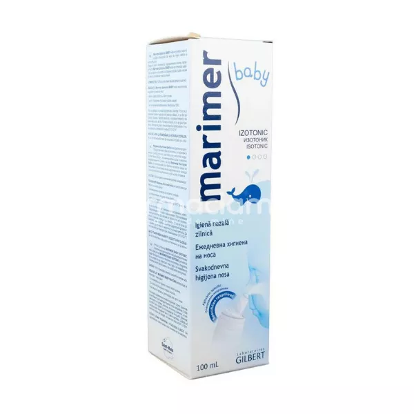 Marimer baby izotonic spray, ajuta la curatatrea si hidratarea nasului, de la nastere, 100ml, Laboratoires Gilbert, [],farmaciamea.ro