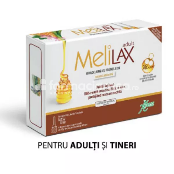 Aboca Melilax Adult, 6 Microclisme de unica folosinta, [],farmaciamea.ro