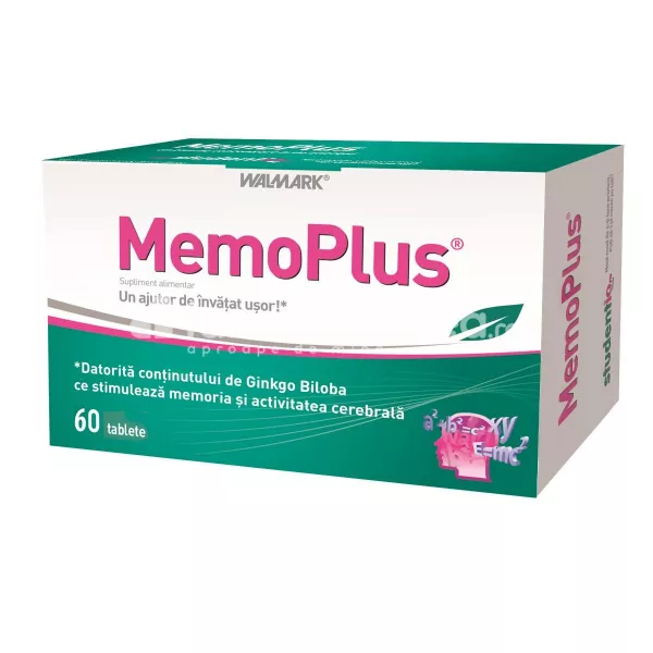 MemoPlus, pentru memorie si concentrare, 60 comprimate, Stada