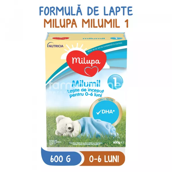 Milumil 1 lapte praf, de la naștere, 600 g, Milupa