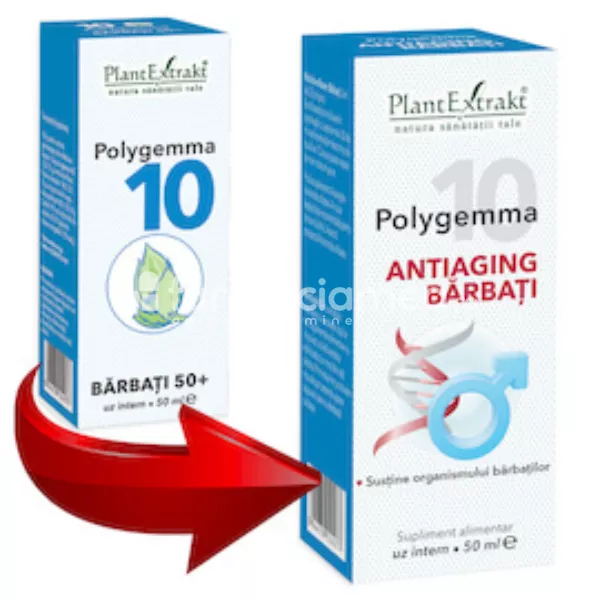 Polygemma 10 Senior barbati 50 +, 50 ml, PlantExtrakt