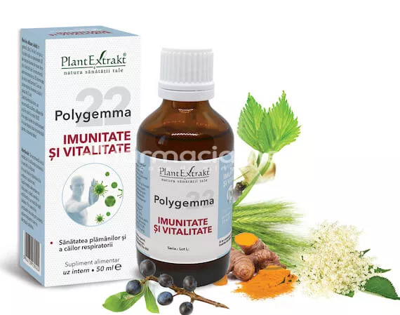 Polygemma 22 Imunitate si Vitalitate, 50 ml, PlantExtrakt