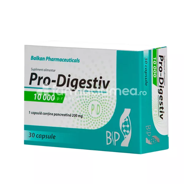 Pro Digestiv 10000, normalizarea digestiei, 30 comprimate, Balkan Pharmaceuticals