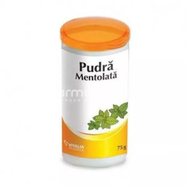 Pudra mentolata, antiperspiranta, 75 grame, Vitalia Pharma, [],farmaciamea.ro