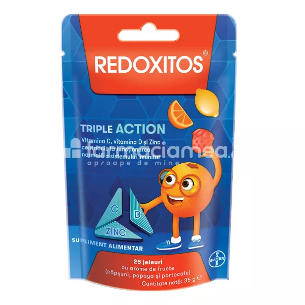 Redoxitos Triple Action Jeleuri pentru imunitatea, 25 jeleuri Bayer