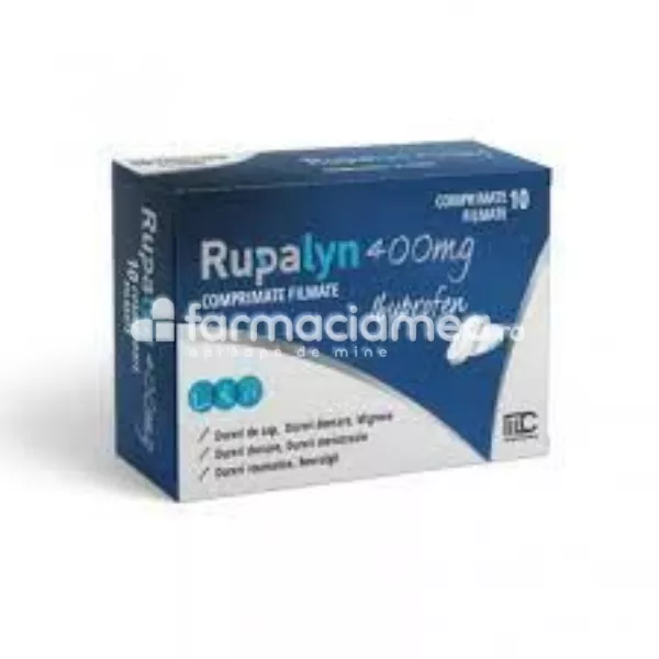 Rupalyn 400mg, indicat in ameliorarea durerii, 10 comprimate, [],farmaciamea.ro