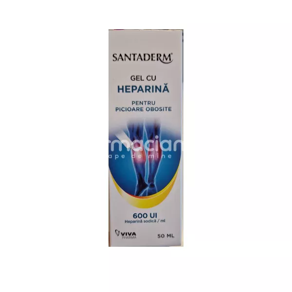 Santaderm Gel cu heparina 600UI, 50 ml, Viva Pharma