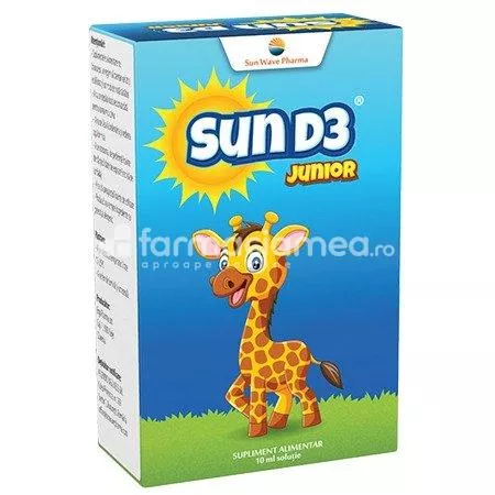 Sun D3 junior picaturi, 10ml, Sun Wave Pharma