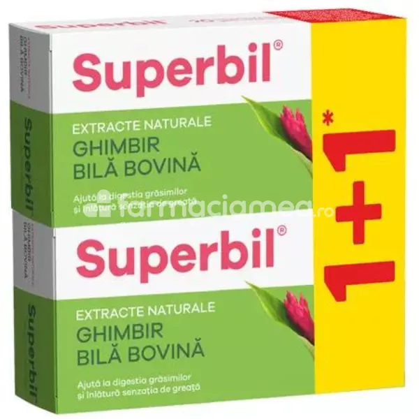 Superbil Pachet 1+1 Cadou, 20 comprimate filmate gastrorezistente Fiterman Pharma, [],farmaciamea.ro