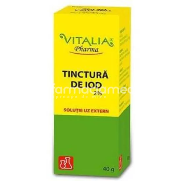 Tinctura de iod, dezinfectant, antiseptic, 40g, Vitalia Pharma