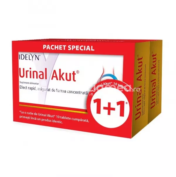 Urinal Akut, infecții urinare, 10 tablete, Pachet 1+1, Walmark