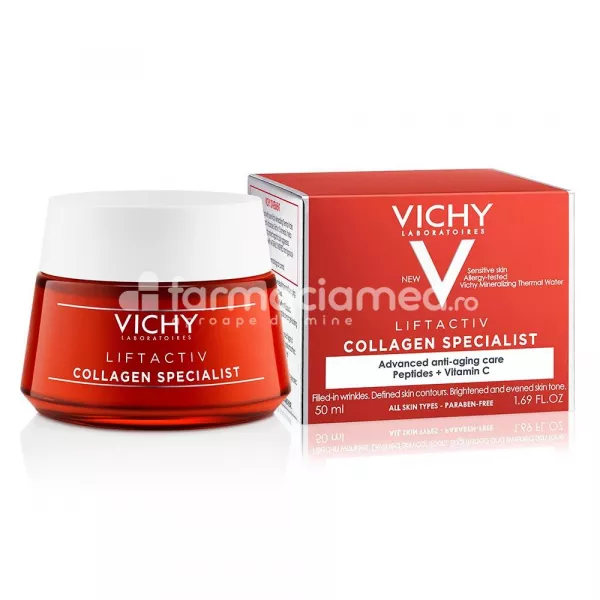 Vichy Liftactiv Collagen Specialist crema zi pentru toate tipurile de ten, 50 ml