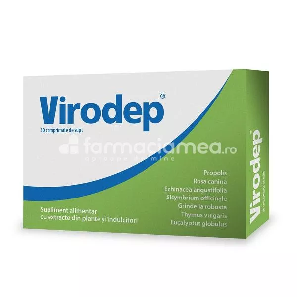 Virodep, previne si trateaza infectiile respiratorii, de la 6 ani, 30 comprimate de supt, Dr Phyto