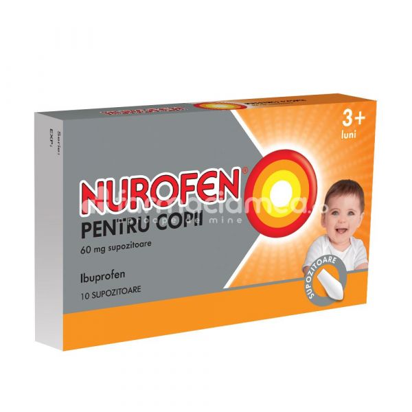 Durere OTC Nurofen pentru copii 60 mg, contine ibuprofen, cu...