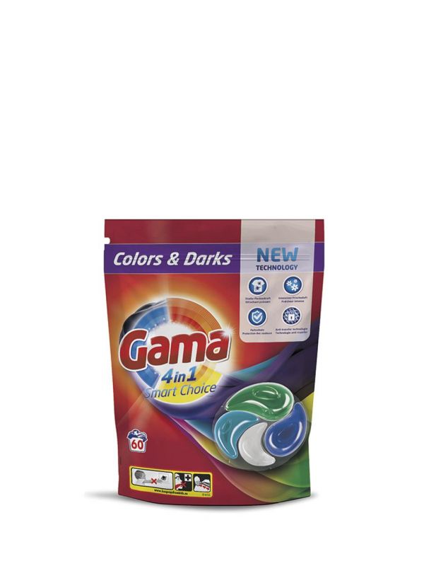 Colors & Darks 4-in-1, detergent capsule pentru rufe colorate si negre, 60 spalari