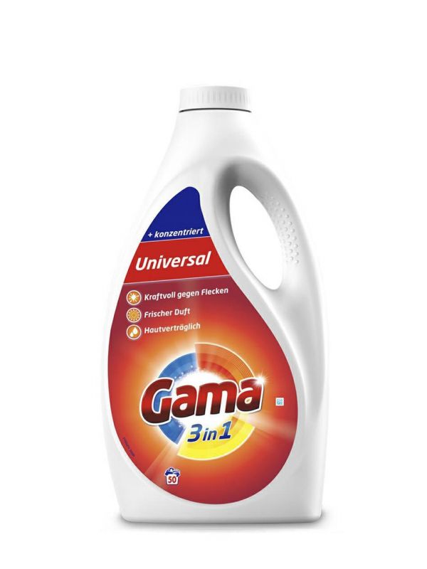Universal 3-in1, detergent lichid pentru rufe, 50 spalari, 2,5 L