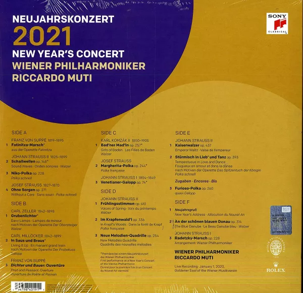 Wiener Philharmoniker, Riccardo Muti-Neujahrskonzert 2021 / New Year's Concert 2021-3LP