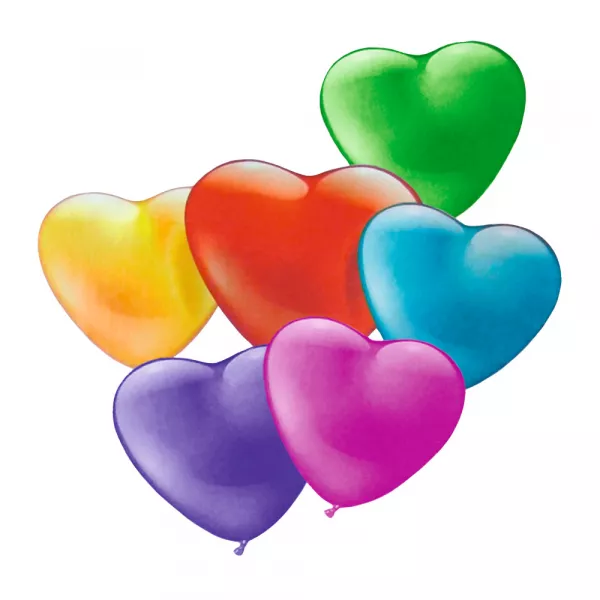 Baloane mini, forma inima, diverse culori, set 20, Susy Card