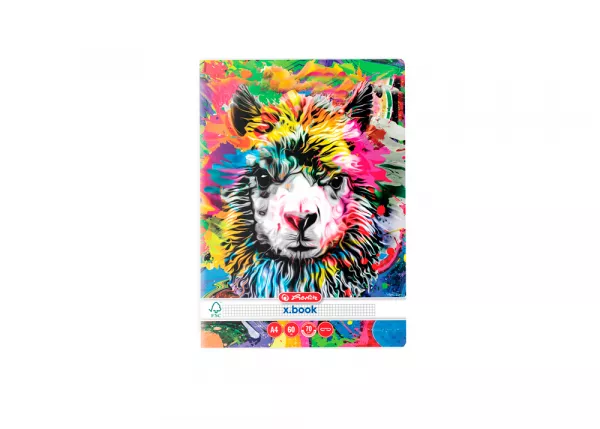 Caiet A4 60 file, patratele, motiv Color Animals