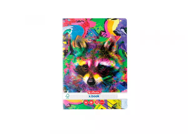 Caiet A4 60 file, patratele, motiv Color Animals