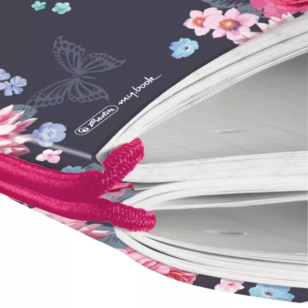Caiet my.book flex A4, 2x40 file, dictando+patratele, motiv Ladylike Flowers