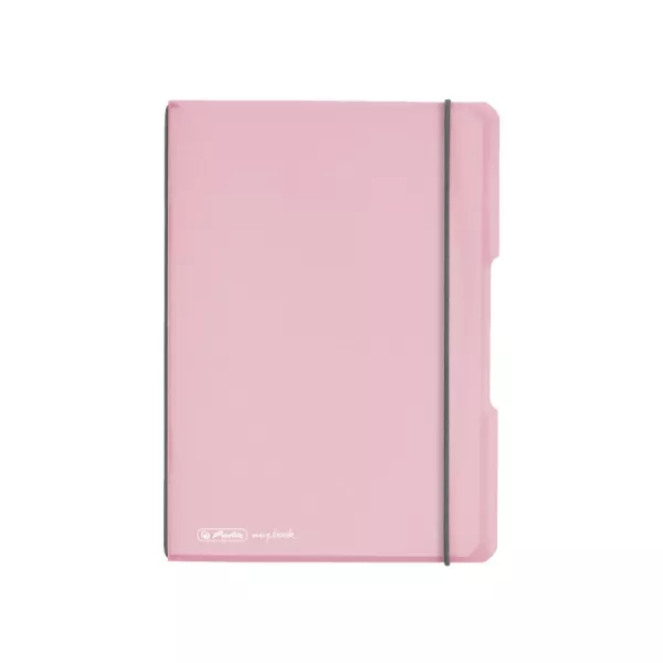 Caiet my.book flex A5, 40 file, patratele, roz translucid