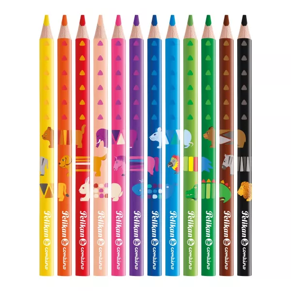 Creioane colorate Combino groase, set 12