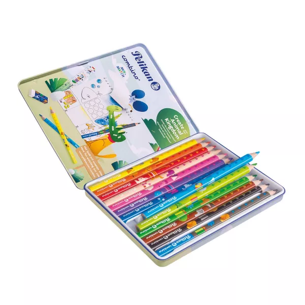Creioane color combino, set 12 + creion grafit invata-sa-scrii