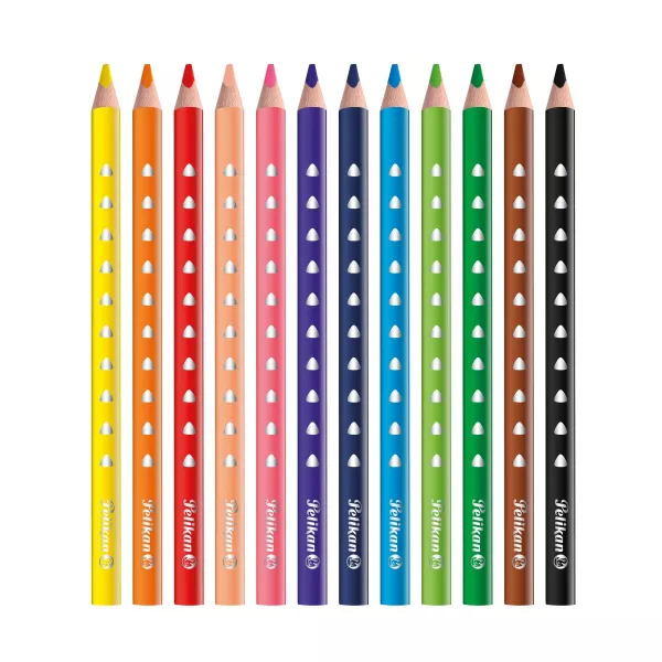 Creioane colorate Silverino groase, set 12