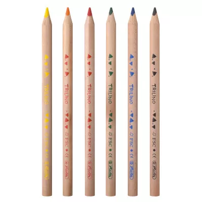 Creioane colorate Trilino Jumbo triunghiulare, set 6