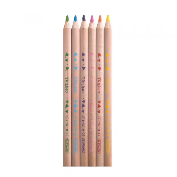 Creioane colorate Trilino Jumbo triunghiulare, motiv Mermaid, set 6