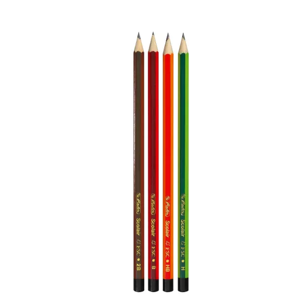 Creioane grafit, mina B, 2B, H, HB, set 4