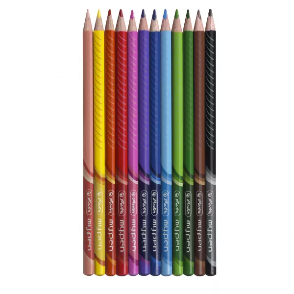 Creioane colorate triunghiulare my.pen, set 12