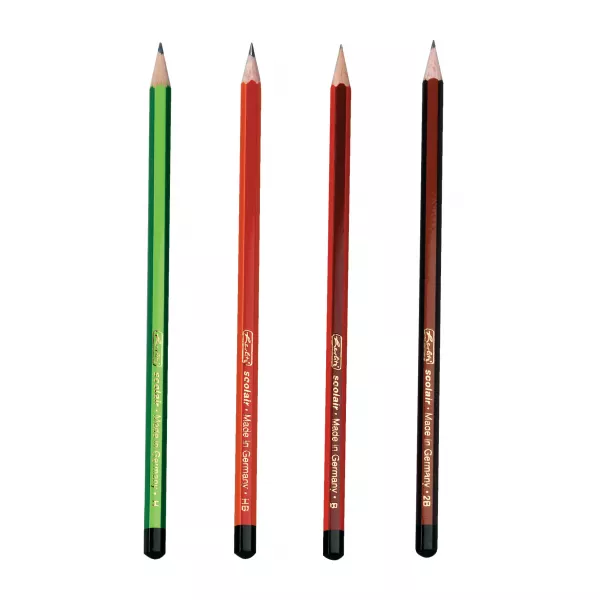 Creioane grafit, mina B, 2B, H, HB, set 4