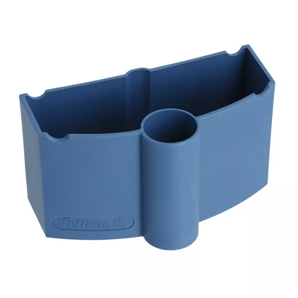 Recipient apa ECO din materiale reciclate, cu banda elastica pentru atasare pensule, culoare albastru