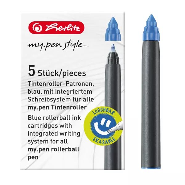 Rezerva roller my.pen, culoare albastru, set 5, cutie de carton