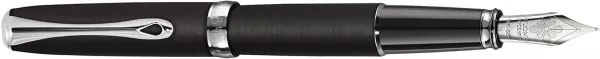 Stilou Diplomat Excellence A2 Oxyd Iron, penita B, accesorii cromate, corp metalic mat culoare negru