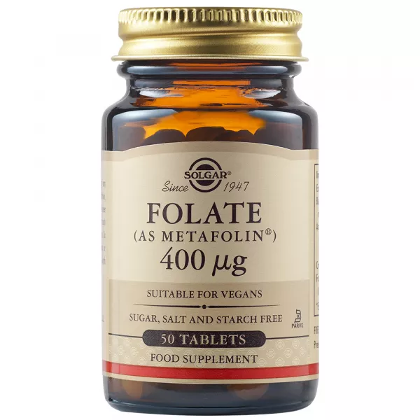 Acid folic Folate 400 mcg, 50 tablete, Solgar