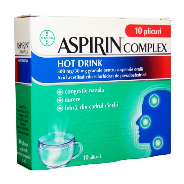 Aspirin complex hotdrink, 10 plicuri